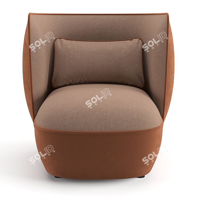 Stylish Trussardi Nebula High Armchair 3D model image 2