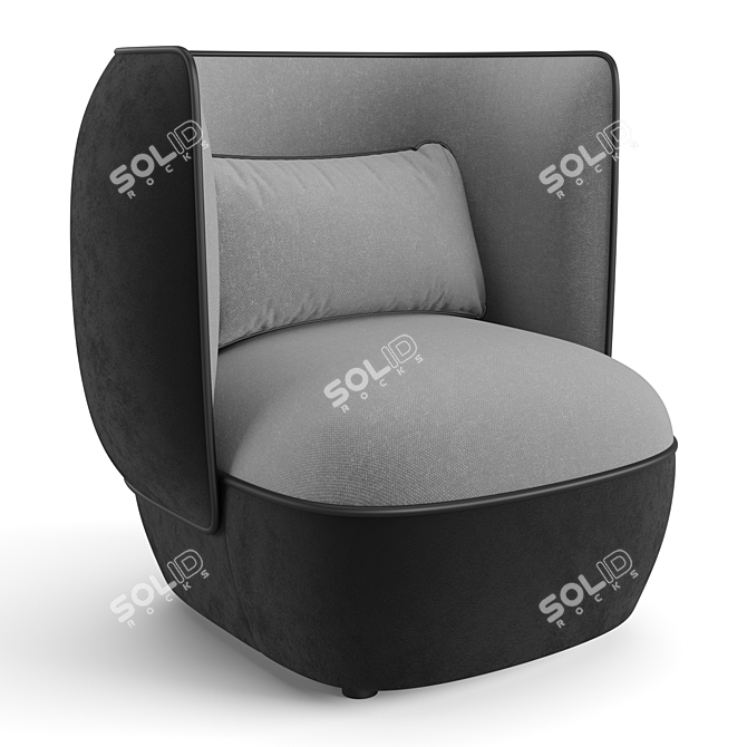 Stylish Trussardi Nebula High Armchair 3D model image 5