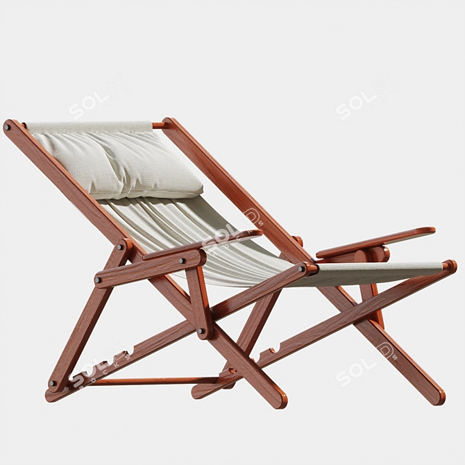 Portable Folding Beach Chair 3D model image 2