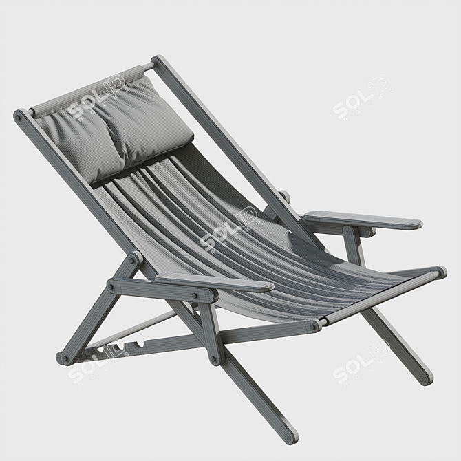 Portable Folding Beach Chair 3D model image 4