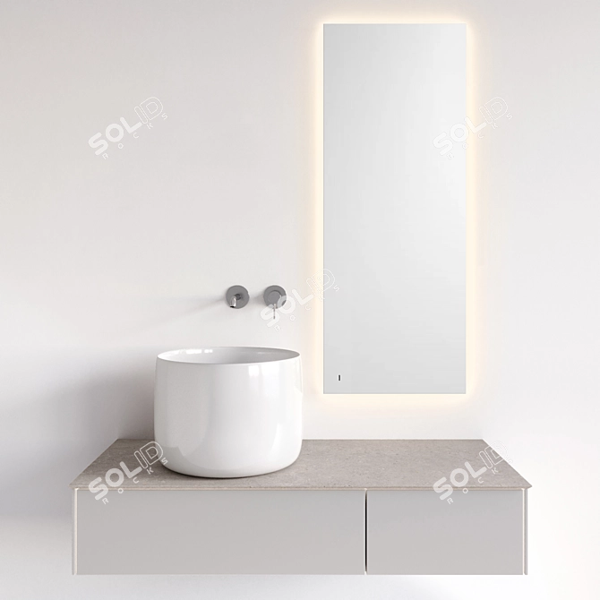 Magica Vanity Set with Vetrata Mirror 3D model image 1