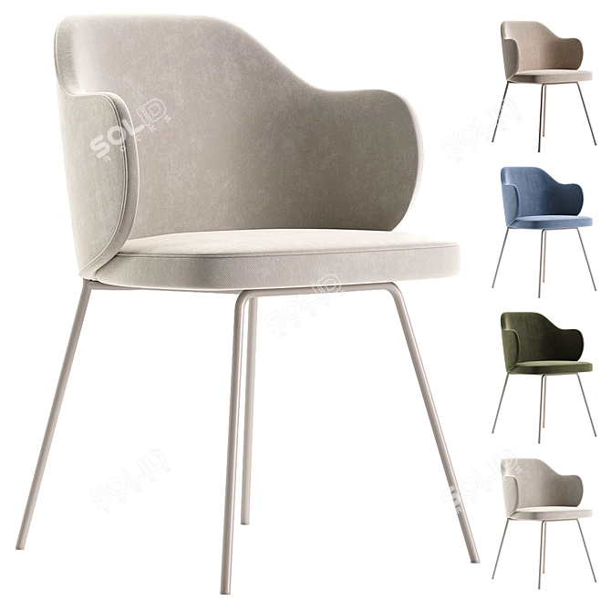 Elegant Yunia Chair by KaveHome 3D model image 1