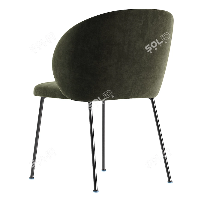 Modern Minna Light Grey Chair 3D model image 6