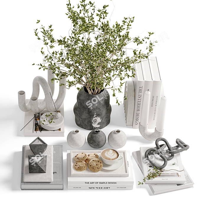 Modern Decor Set with Vase 3D model image 2