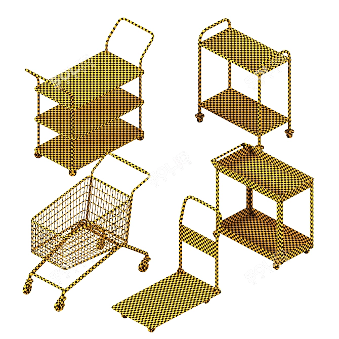 Premium Service Cart 4K Texture 3D model image 4