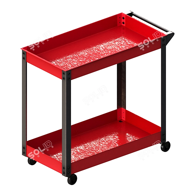 Premium Service Cart 4K Texture 3D model image 6