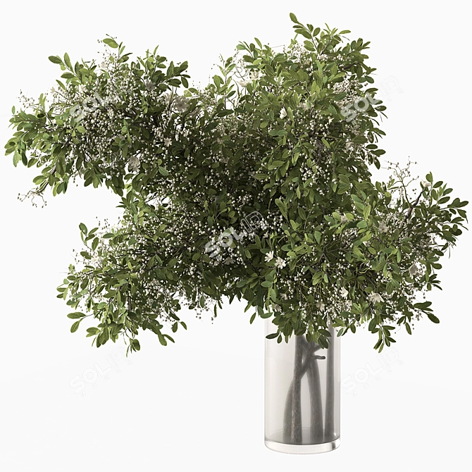 Green Branch Bouquet 193 3D model image 1