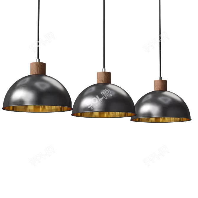 Hand-Painted Lindby Durbis Pendant Light 3D model image 3