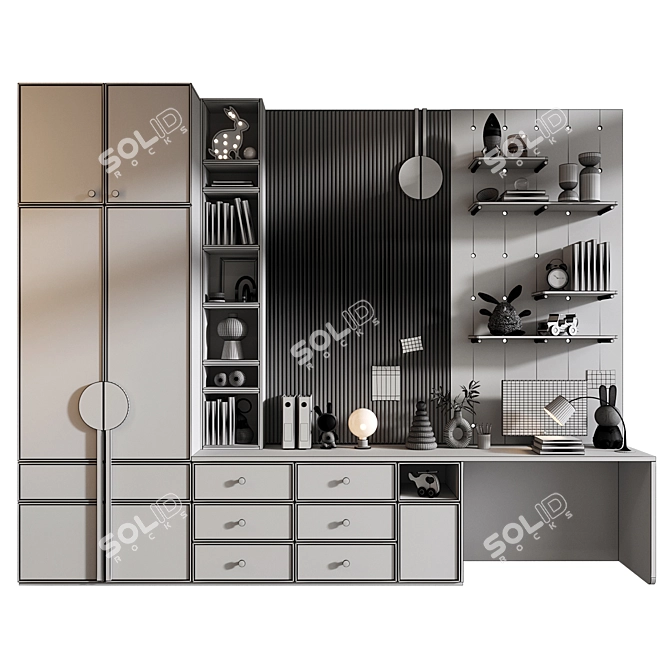 Customizable Furniture Composition with Decor 3D model image 3