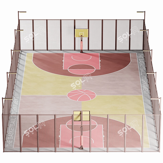 Ultimate Street Basketball Court 3D model image 1