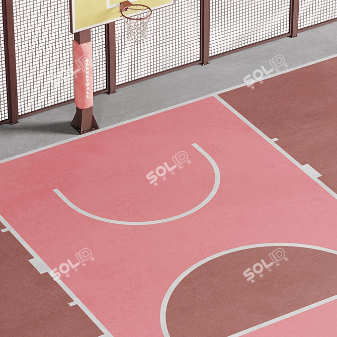 Ultimate Street Basketball Court 3D model image 4