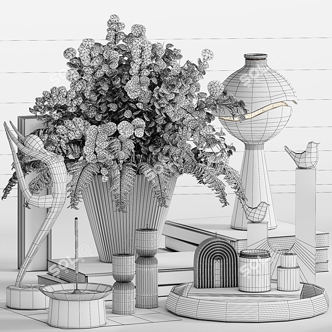 Detailed 3D Decorative Set 021 3D model image 5