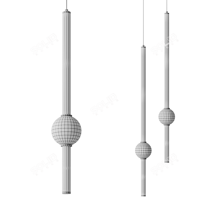 Vertical Sphere LED Pendant Light 3D model image 6