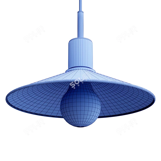 Brass Knurled Pendant Light 3D model image 5