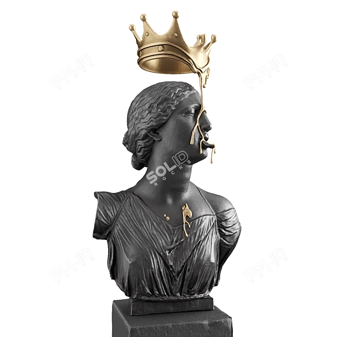 Regal Meltdown Metal Art Sculpture 3D model image 2