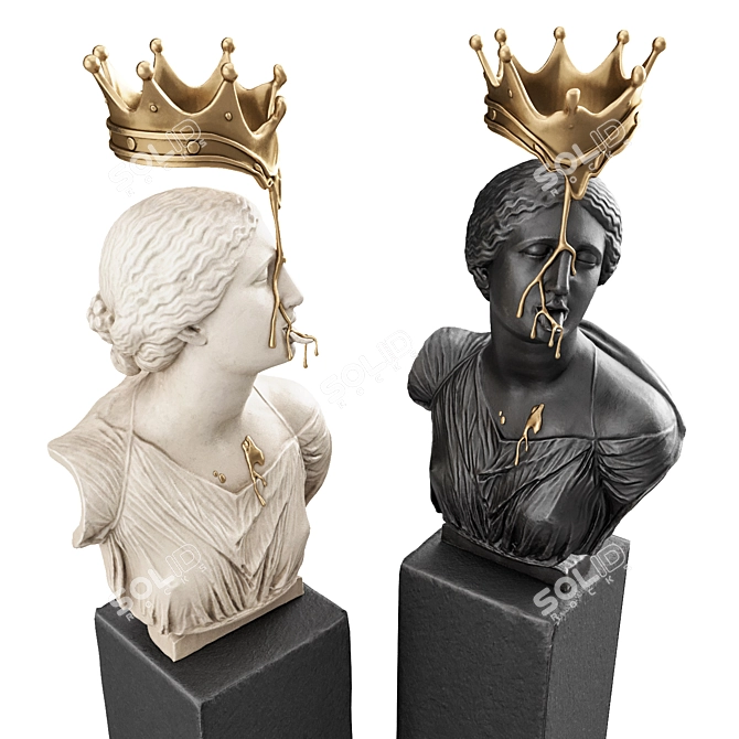 Regal Meltdown Metal Art Sculpture 3D model image 5