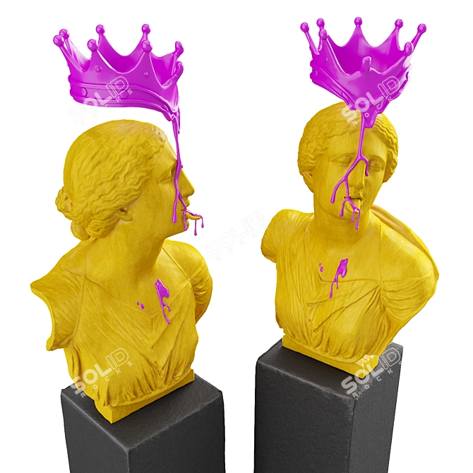 Regal Meltdown Metal Art Sculpture 3D model image 6