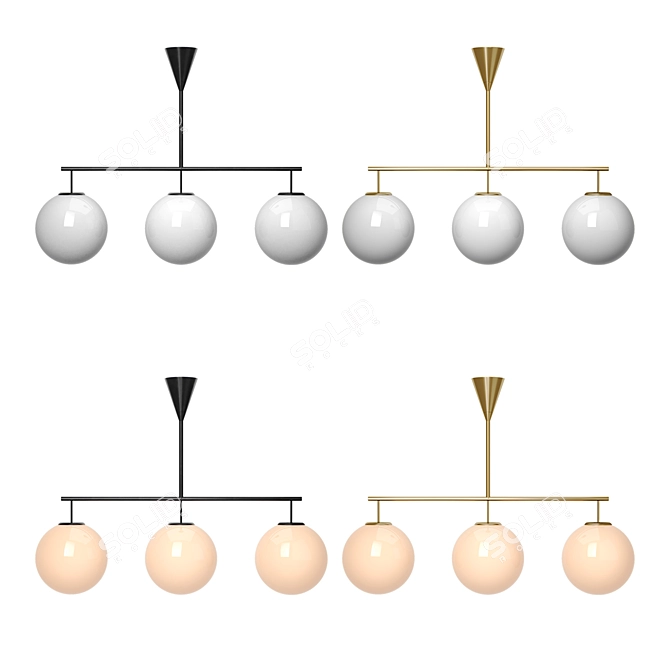 Ardsley Linear Chandelier: Elegant Illumination 3D model image 6