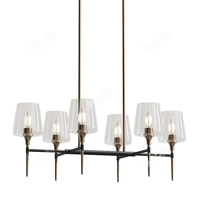 Contemporary LED Island Pendant Light 3D model image 3