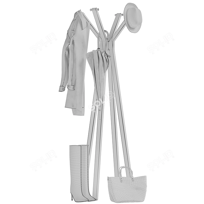 Como Coat Rack Stand 3D model image 4