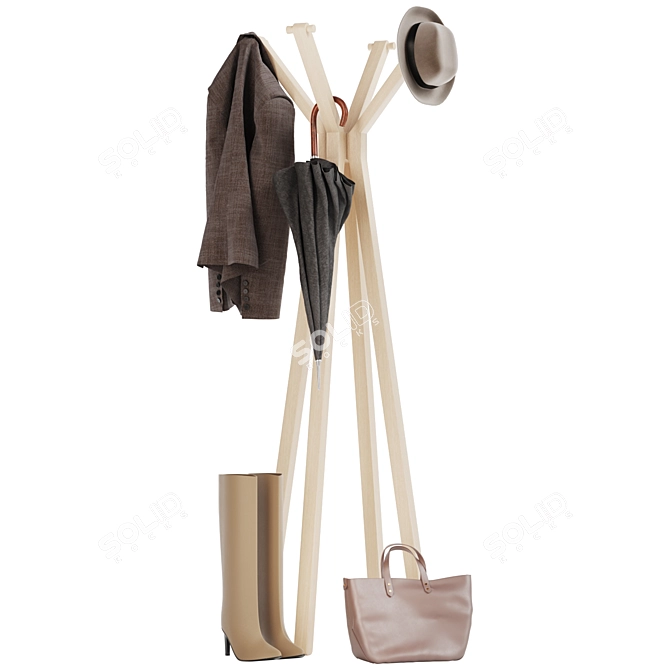 Como Coat Rack Stand 3D model image 6