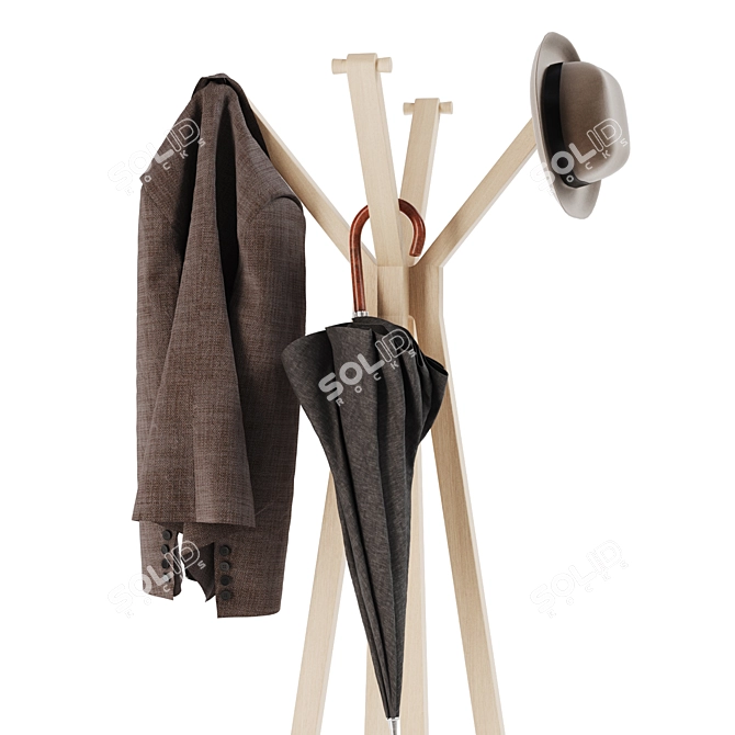 Como Coat Rack Stand 3D model image 9