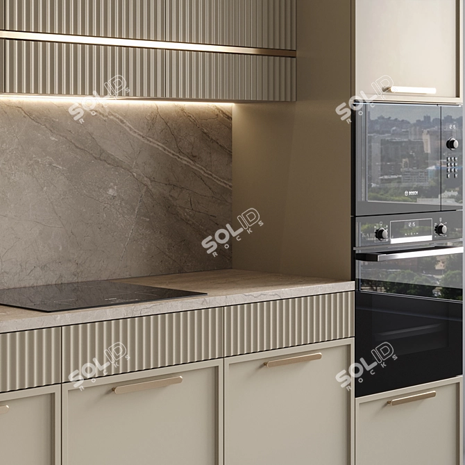 Modern Kitchen with Built-In Appliances 3D model image 5