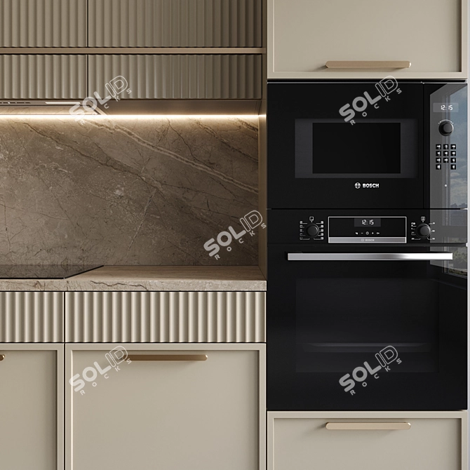 Modern Kitchen with Built-In Appliances 3D model image 6