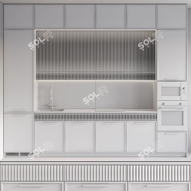 Modern Kitchen with Built-In Appliances 3D model image 7