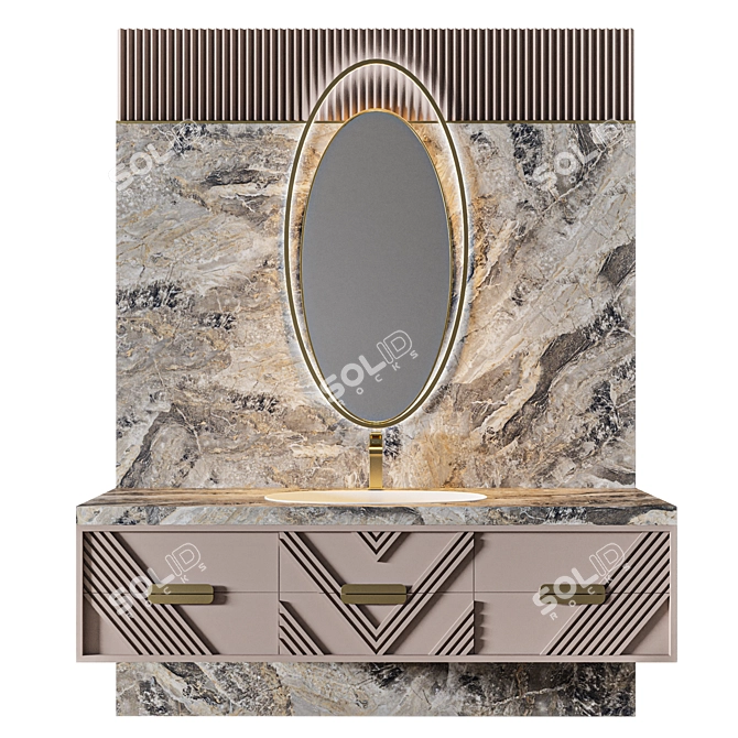 Luxury Bathroom 3D Model Kit 3D model image 1