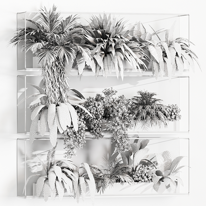 Premium Indoor Hanging Plant Set 3D model image 5