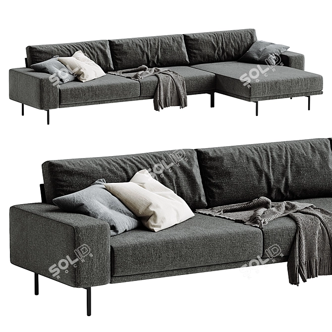 Modern 3D Max Piu Sofa 3D model image 7