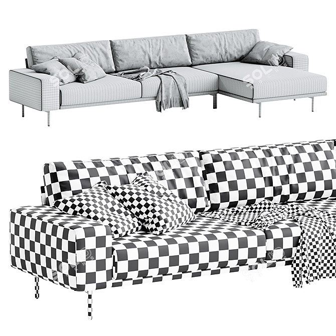 Modern 3D Max Piu Sofa 3D model image 9