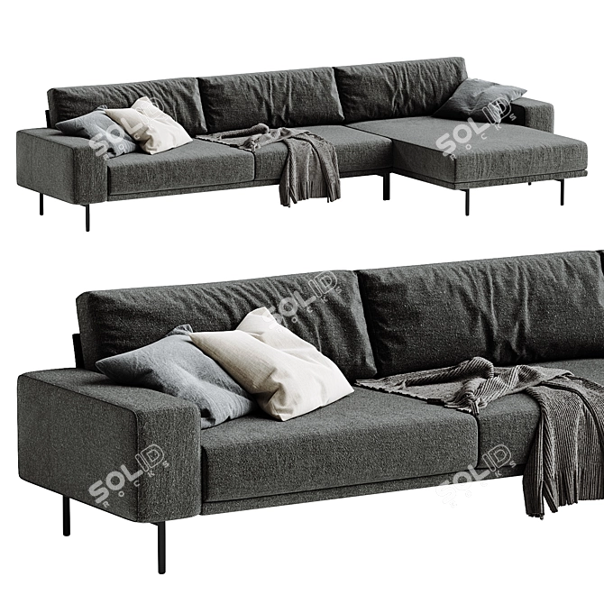 Modern 3D Max Piu Sofa 3D model image 11