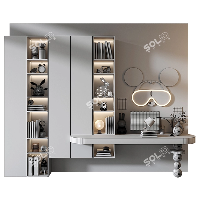 Customizable Furniture Composition with Decor 3D model image 2