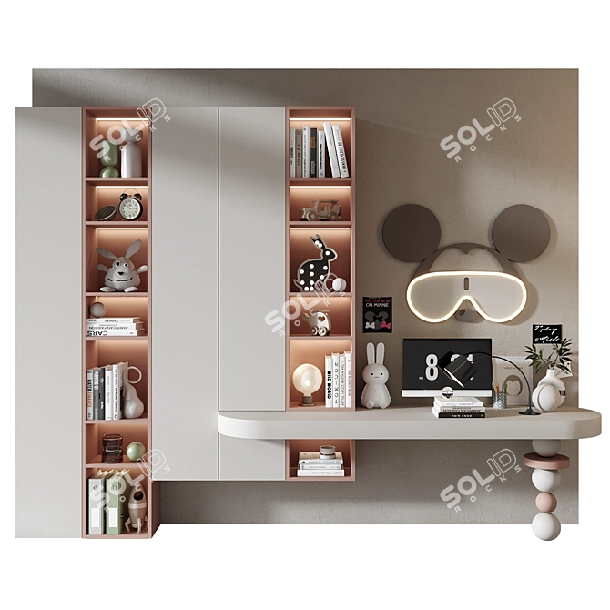 Customizable Furniture Composition with Decor 3D model image 3