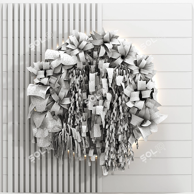 Wooden Flower Box Partition Wall 3D model image 4