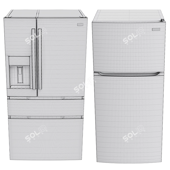 Frigidaire 4-Door French Door Refrigerator 3D model image 7