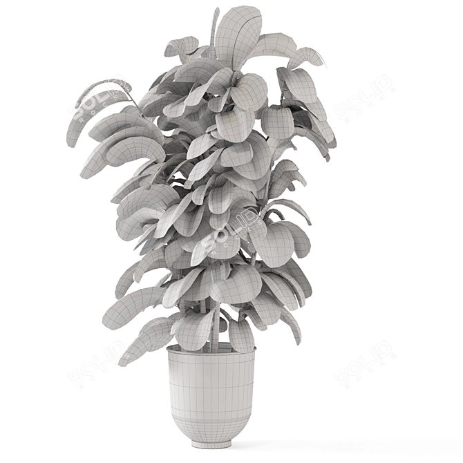 Handcrafted Metal Pot Indoor Plants 3D model image 4