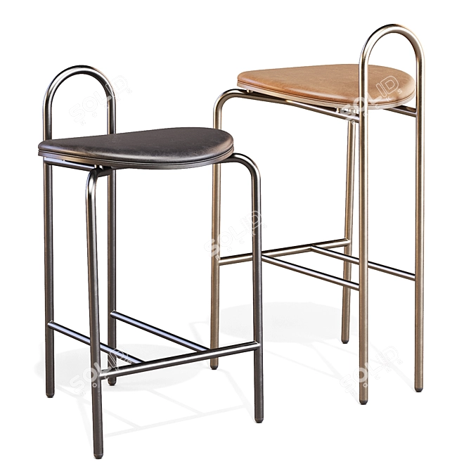 Michelle Arc Counter Stool 3D model image 4