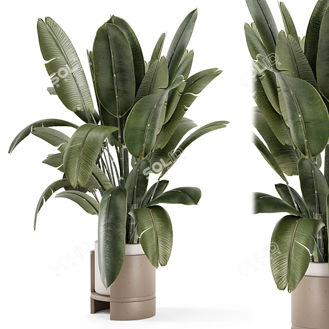 Handmade Metal Pot Indoor Plants 3D model image 1