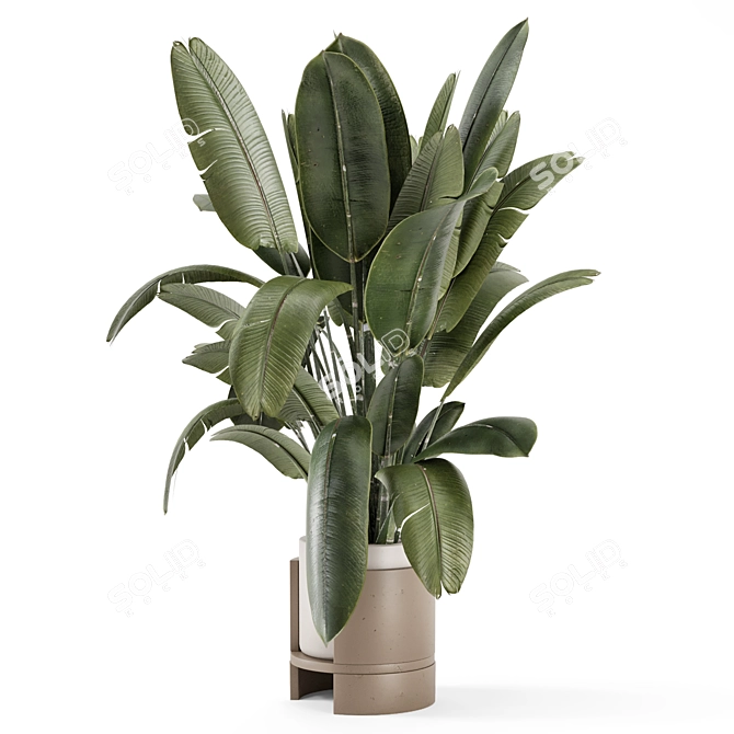 Handmade Metal Pot Indoor Plants 3D model image 3