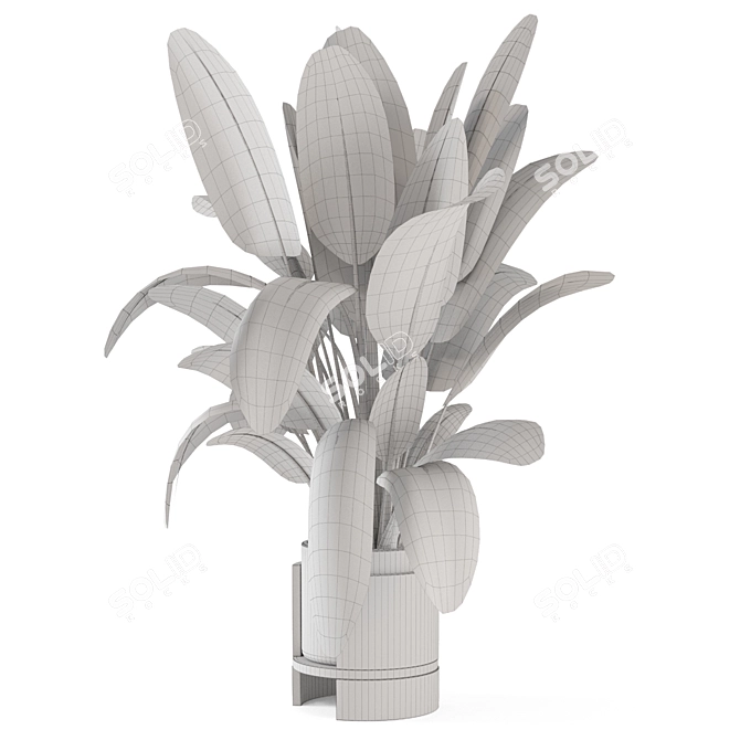 Handmade Metal Pot Indoor Plants 3D model image 6