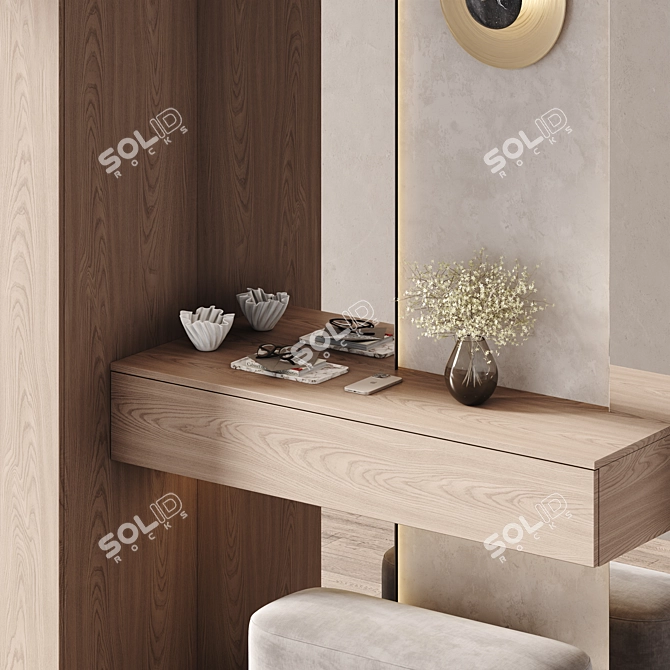 Natural Wood Mirror-Lit Furniture 3D model image 3