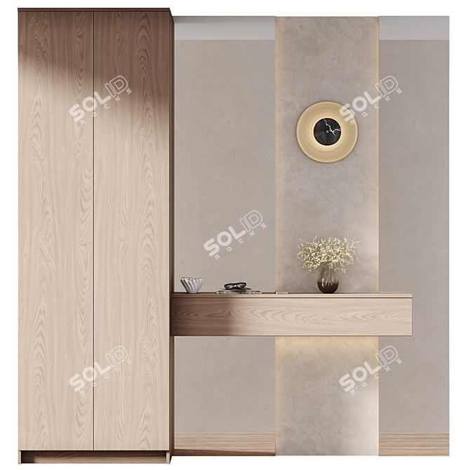 Natural Wood Mirror-Lit Furniture 3D model image 7