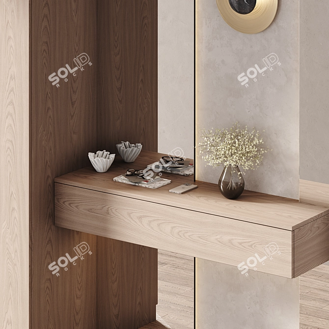 Natural Wood Mirror-Lit Furniture 3D model image 8