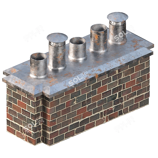 3D Chimney Ventilation Model 3D model image 2