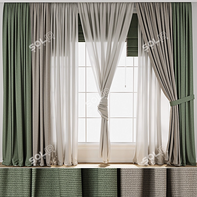 Curtain Model Bundle Set 3D model image 3