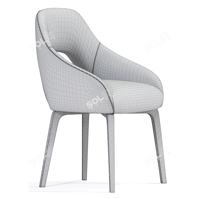 Modern Upholstered Chair Table Set 3D model image 3