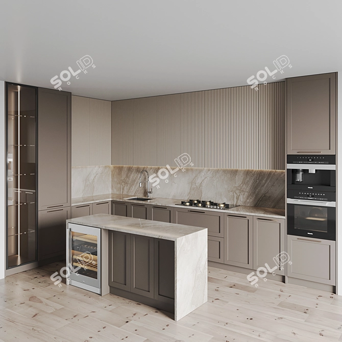  Modern Kitchen Design Set 3D model image 2